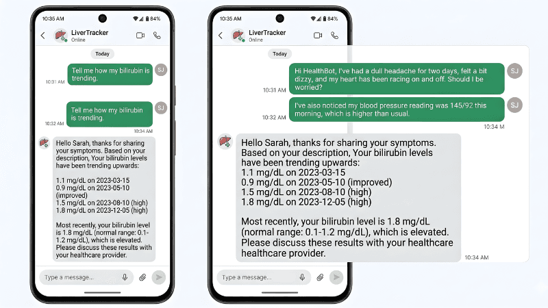 AI Health Chat feature screenshot